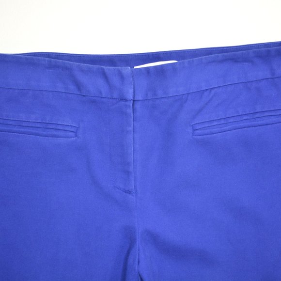 CHICOS Size 0 Women Royal BLUE Cropped STRETCH Chino CAPRI Trouser TAPERED Pants - Picture 7 of 8
